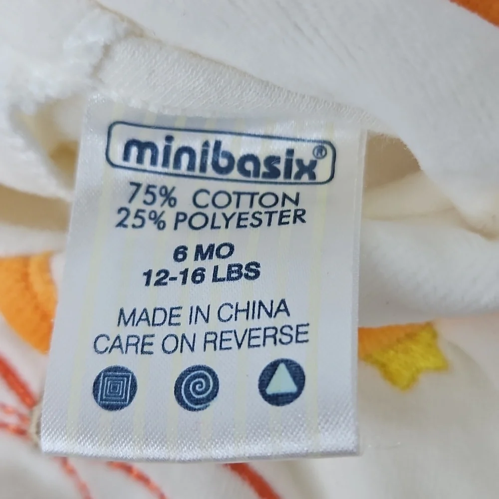 Minibasix Halloween Baby's 1st Halloween  White Velour Pumpkin Boo One Piece 6m